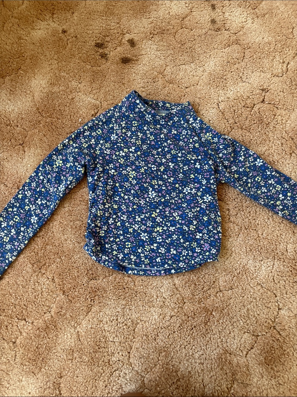 Old Navy Navy Blue Floral Long-Sleeve Tee